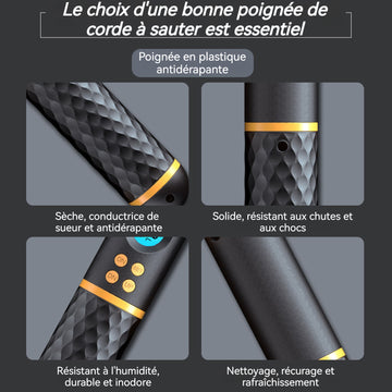 Corde à sauter 3m ABS corde à sauter intelligente Ballon d'attache à double usage corde à billes compteur LED sports fitness boxe